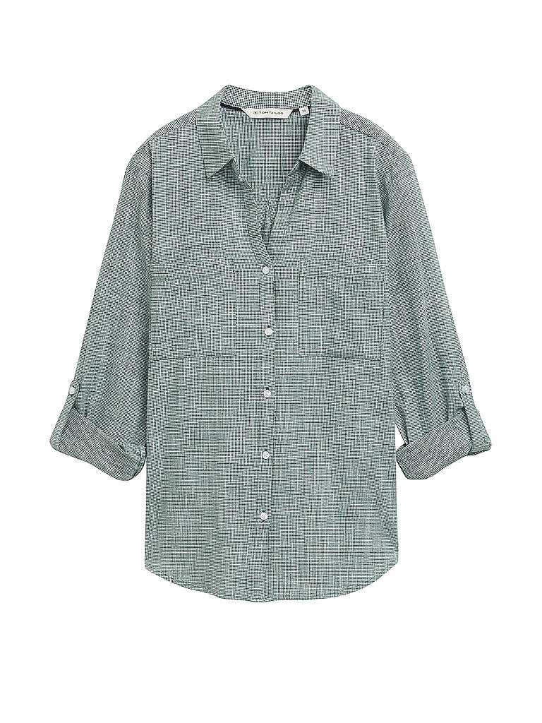 Tom Tailor Chemisier à Manches Longues With Slub Structure 1035247 Explorer Green 42 Femme